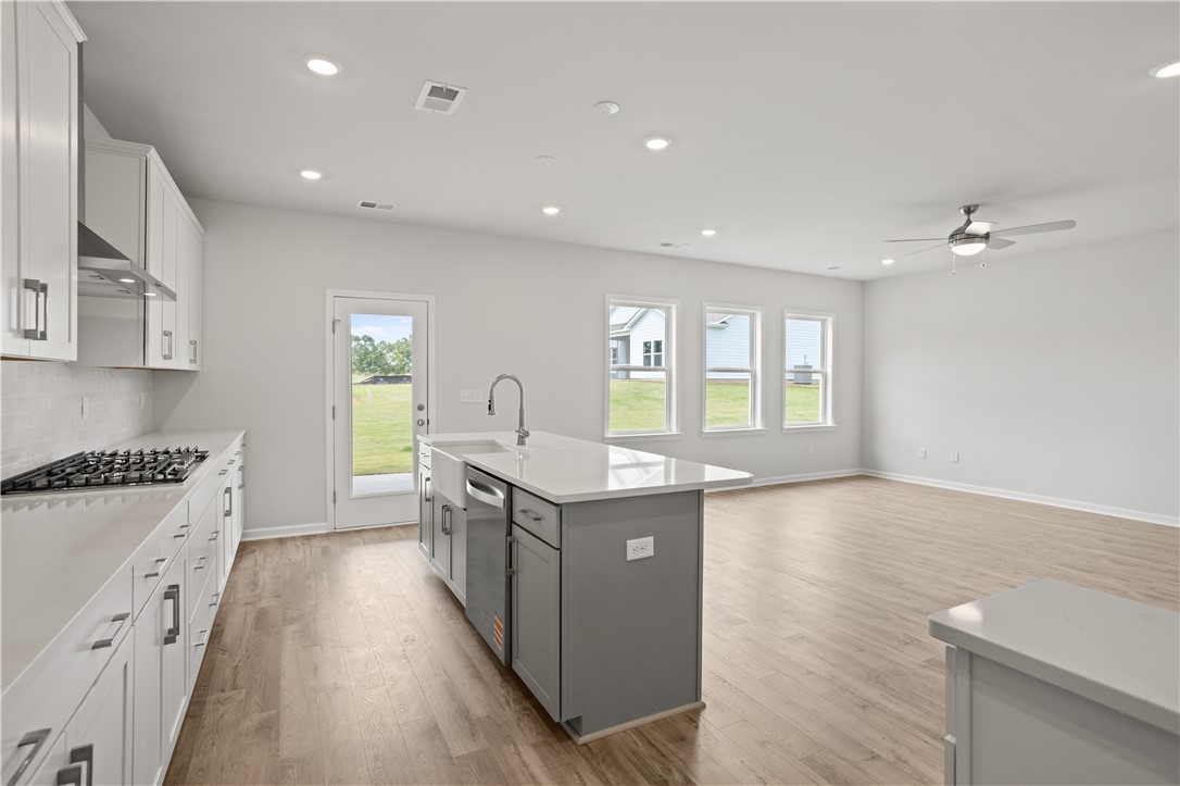 555 Hydrangea Street, Unit LOT 47 Seneca, SC 29678 - Photo 13 of 38 An open-concept living space integrates a well-appointed kitchen island, creating a fluid layout for daily life.