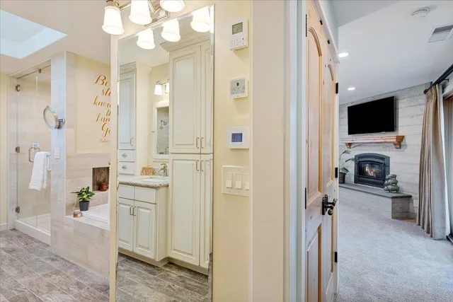 a view of a house with a yard and large tree