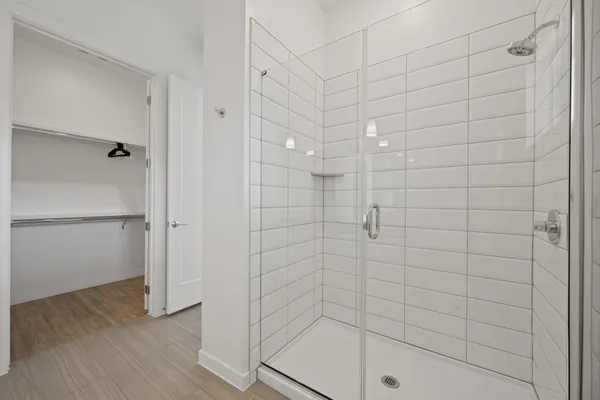 a bathroom with a shower