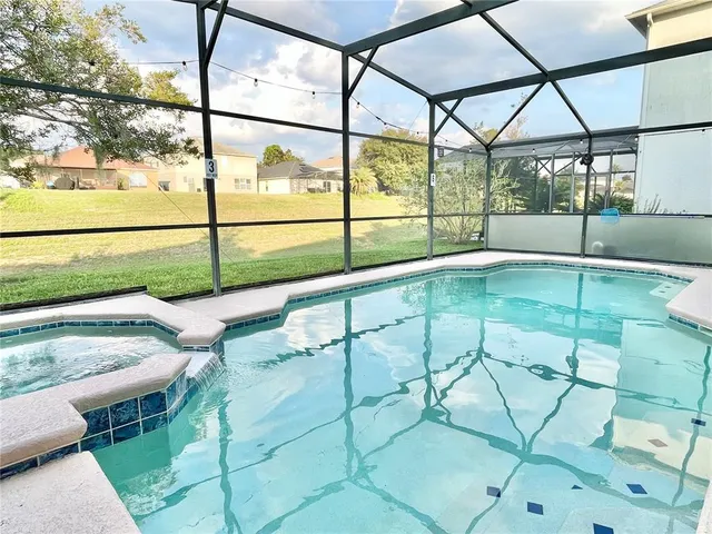 a view of an outdoor space with porch and garden