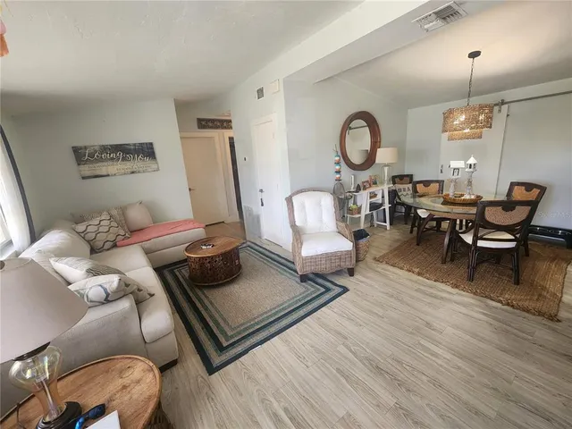 a living room with furniture