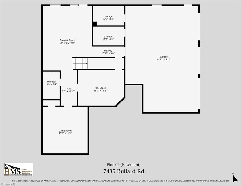 7485 Bullard Road Clemmons, NC 27012 - Photo 46 of 48 Basement Floor Plan