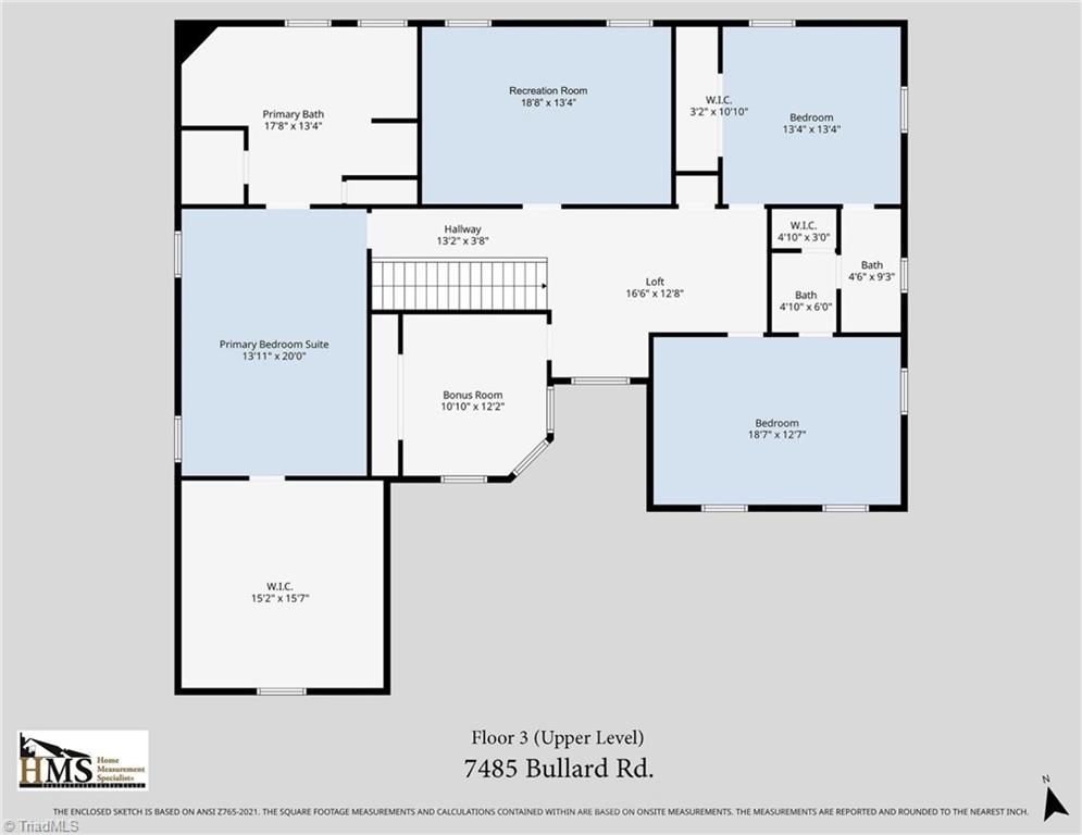 7485 Bullard Road Clemmons, NC 27012 - Photo 48 of 48 Upper Floor Plan