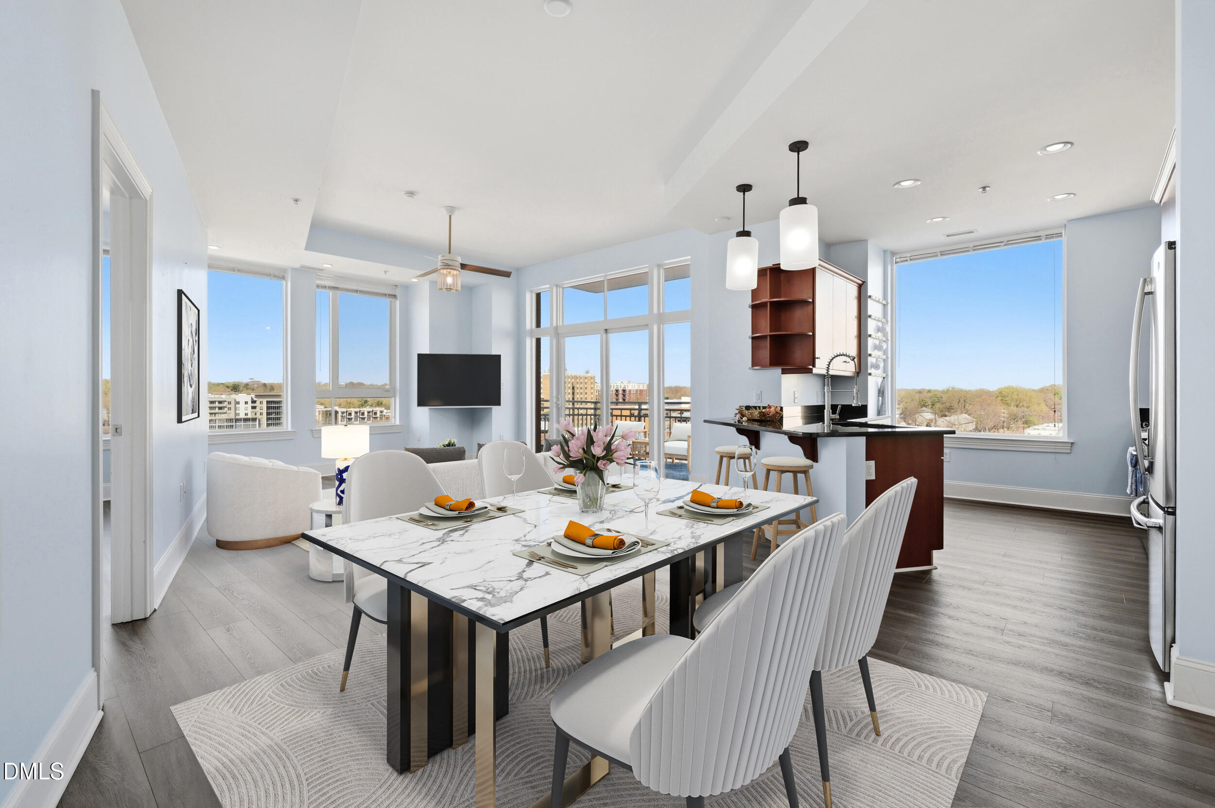 400 West North Street, Unit 810 Raleigh, NC 27603 - Photo 1 of 39 Virtually staged dining area