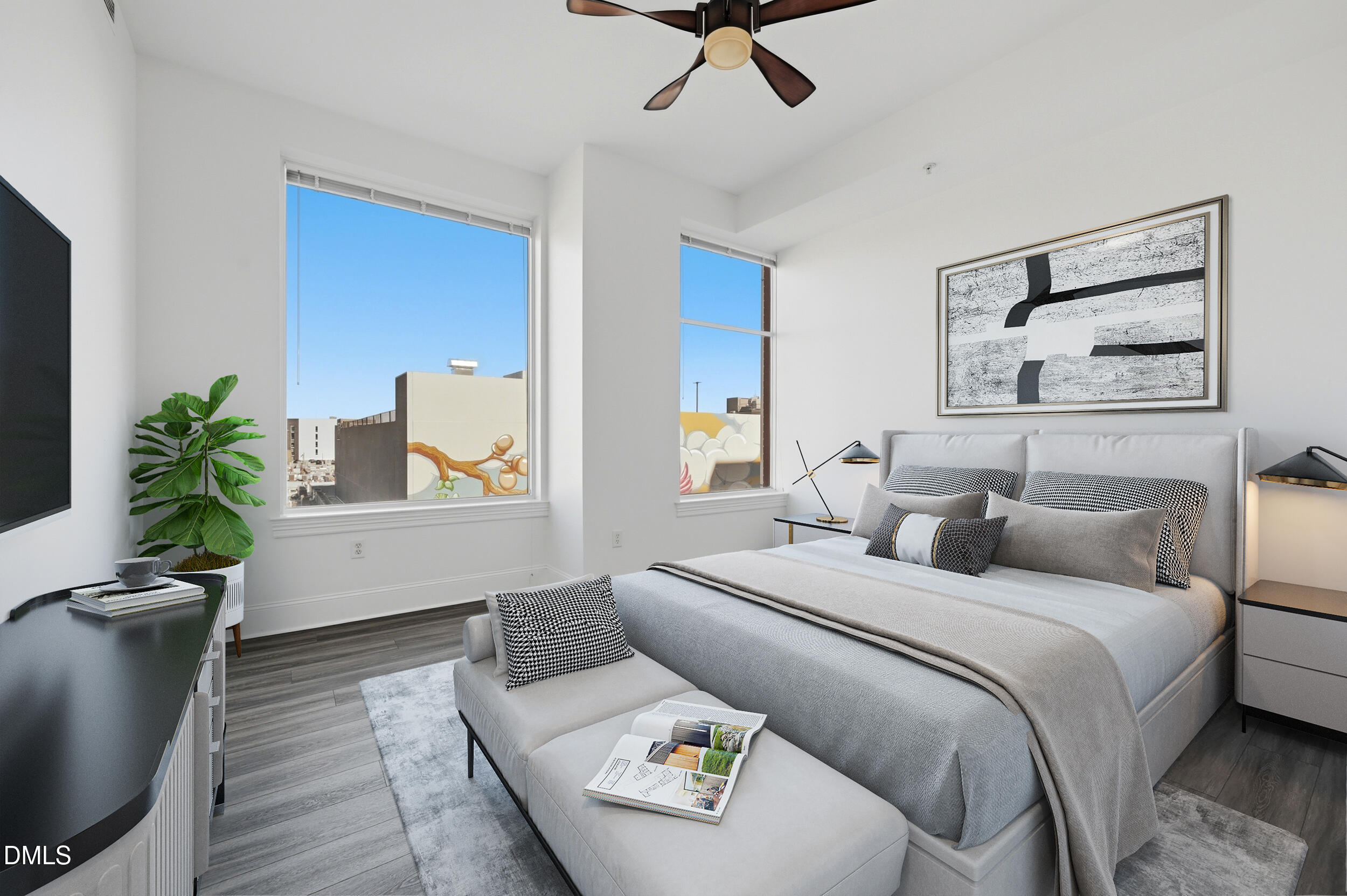 400 West North Street, Unit 810 Raleigh, NC 27603 - Photo 16 of 39 Primary Bedroom virtually staged