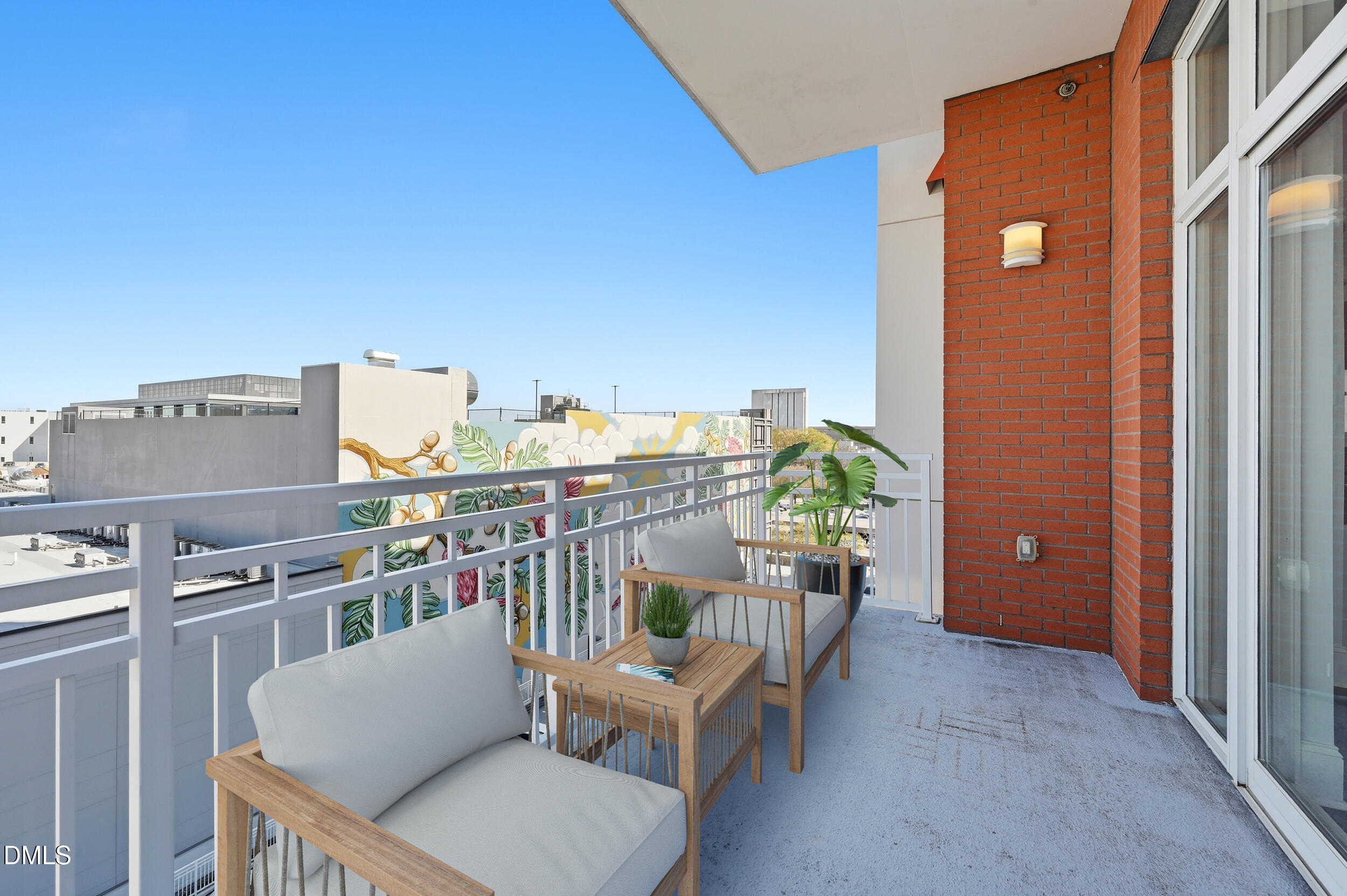 400 West North Street, Unit 810 Raleigh, NC 27603 - Photo 29 of 39 Private balcony staged