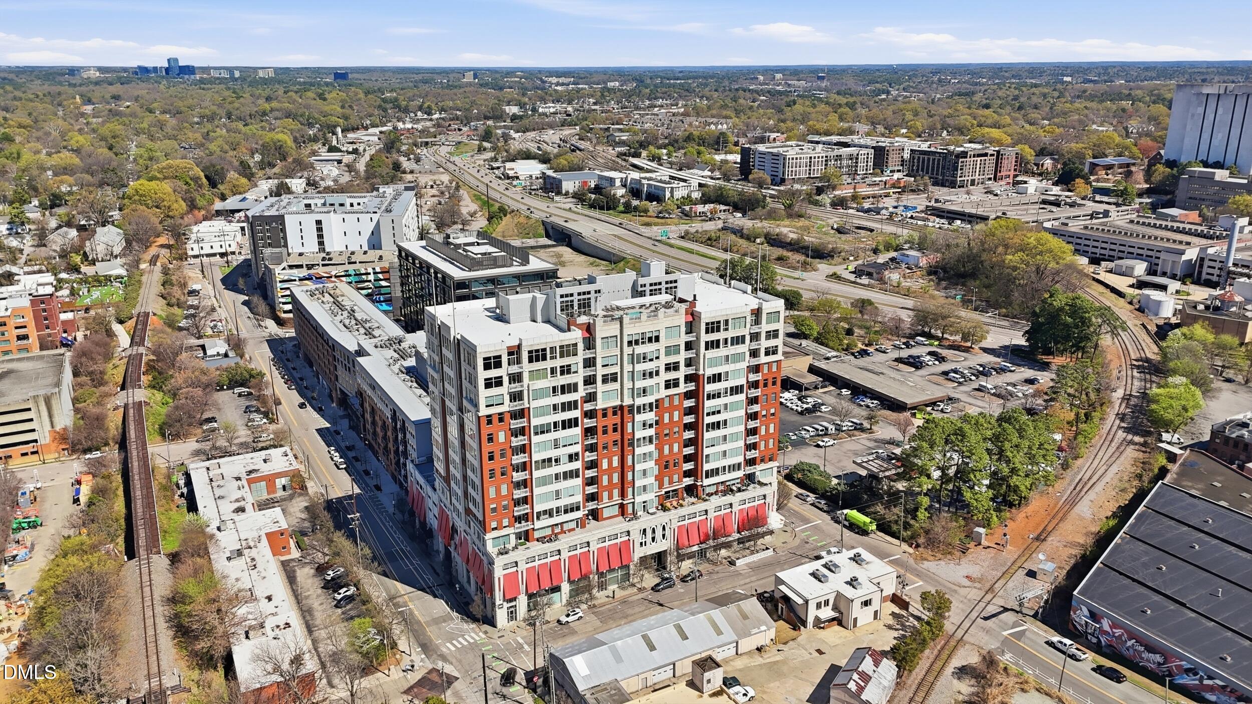 400 West North Street, Unit 810 Raleigh, NC 27603 - Photo 32 of 39 Aerial of West Condo Building