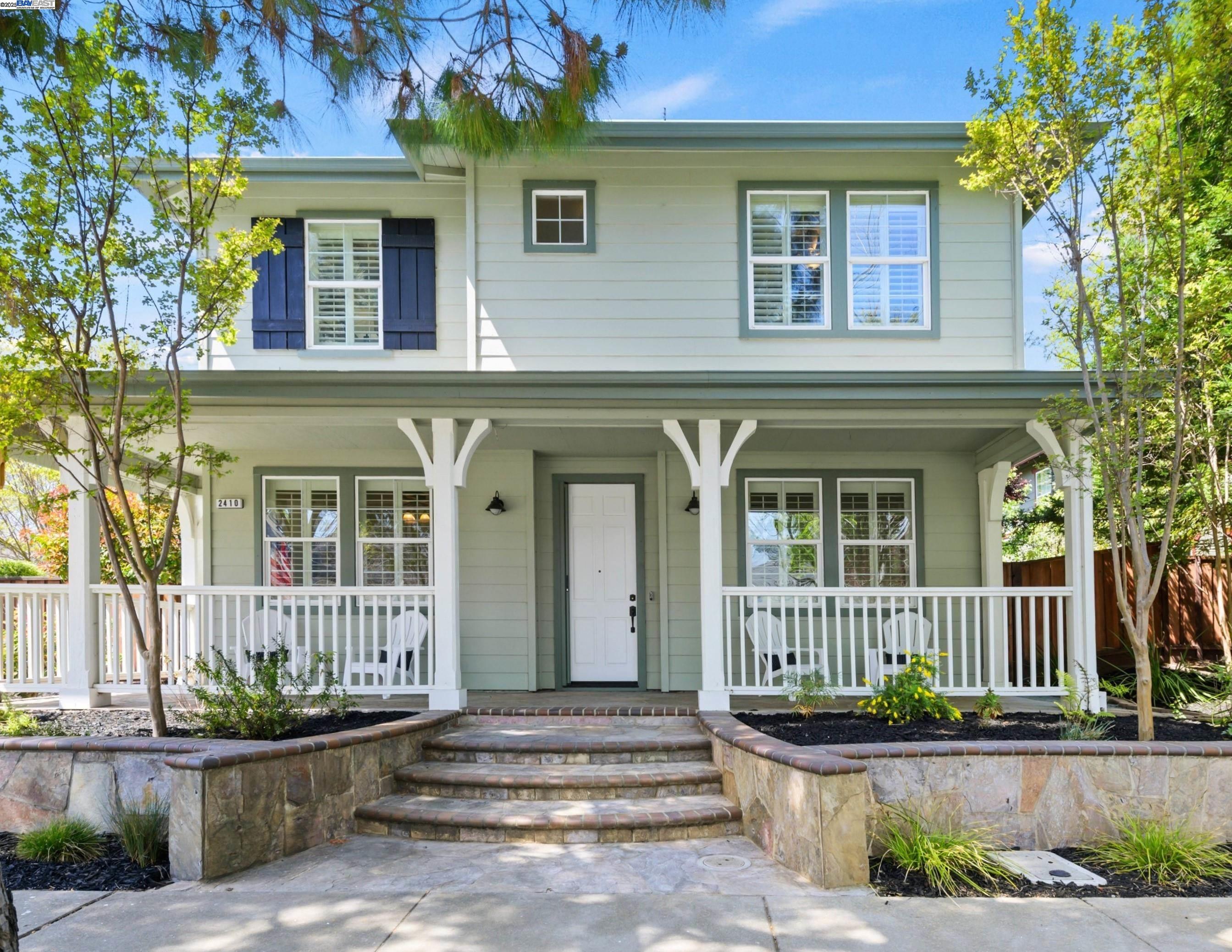 front view of a house with a porch