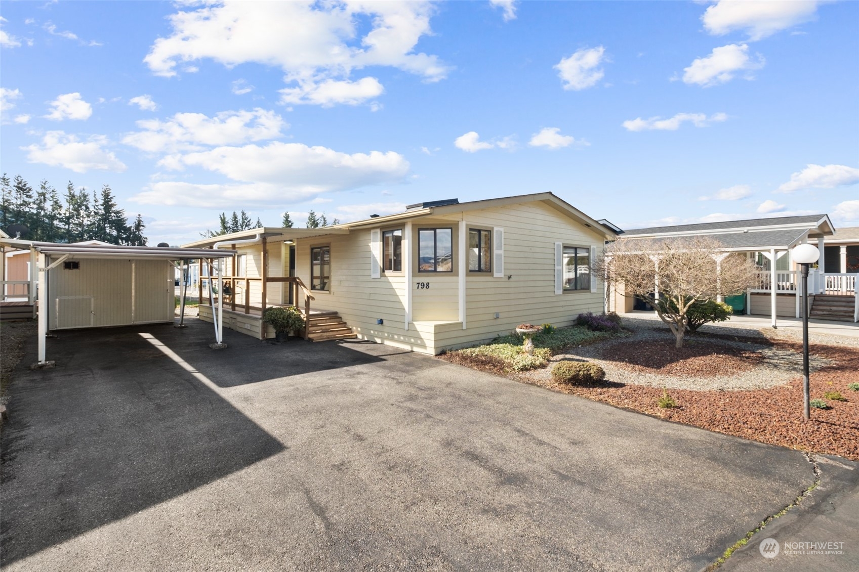 a view of a house with a patio