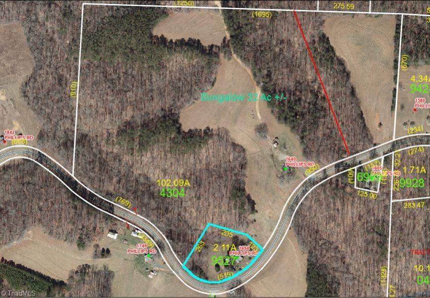 1640 Phillips Road Sandy Ridge, NC 27046 - Photo 13 of 20 32 +/- acres to be surveyed from larger parcel. Property lines will be Phillips Road over to red line. Buyer to survey.