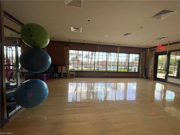 a living room with a large window