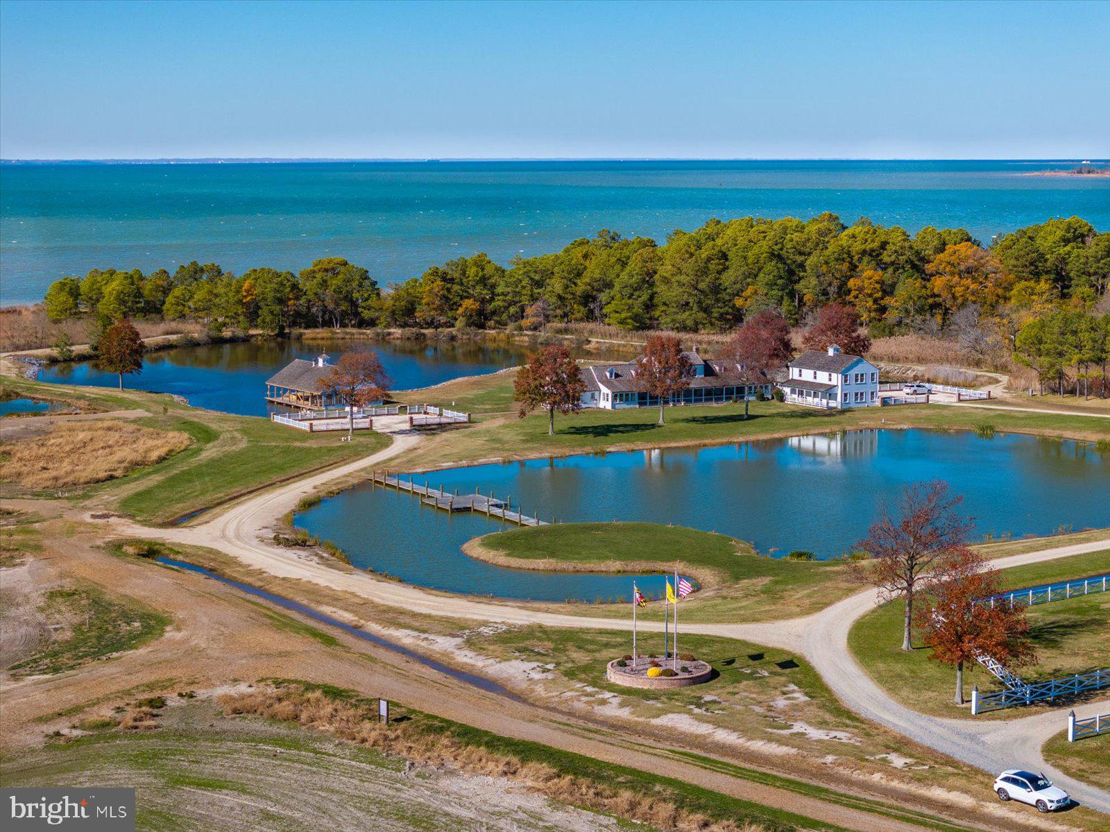 964 Taylors Island Road Madison, MD 21648 - Photo 9 of 106 Main house with helipad across pond