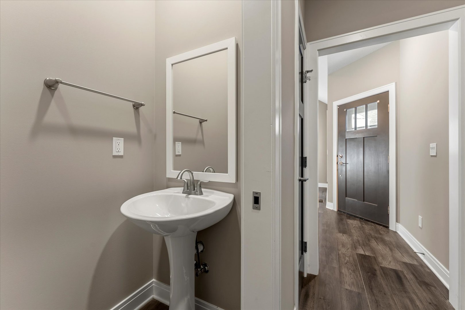 3411 Boulder Ridge Drive Champaign, IL 61822 - Photo 17 of 36 a bathroom with a sink a mirror and a shower