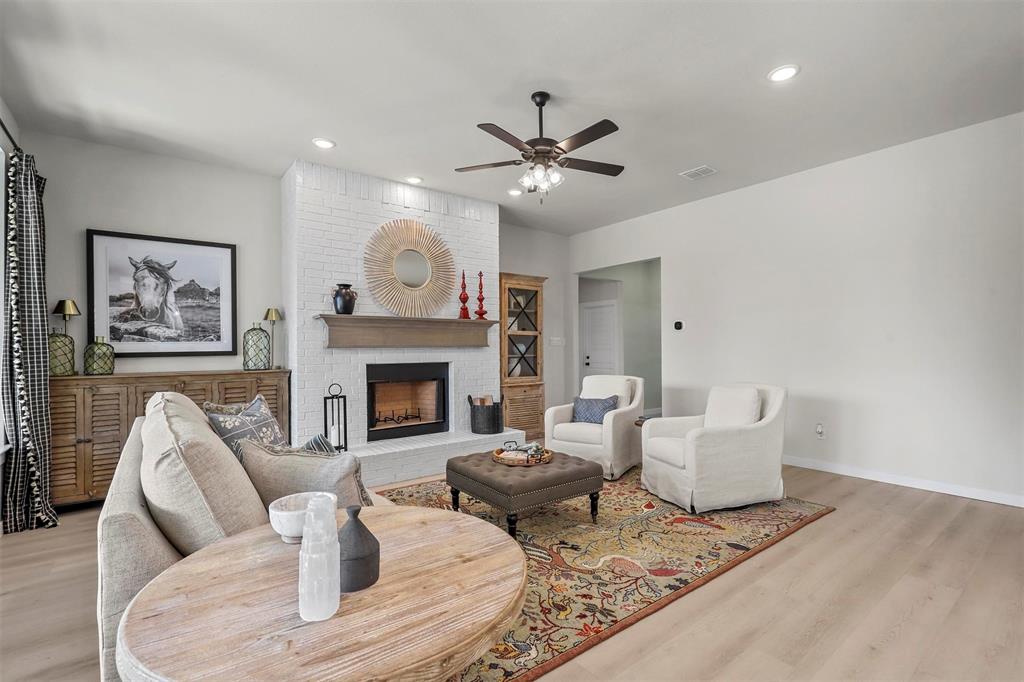317 Skeen Peak Springtown, TX 76082 - Photo 8 of 14 a living room with furniture and a fireplace