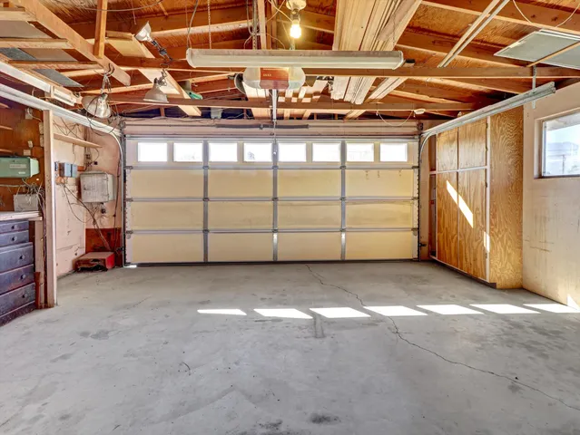 a view of a garage