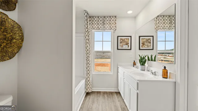 a view of swimming pool with an ocean view