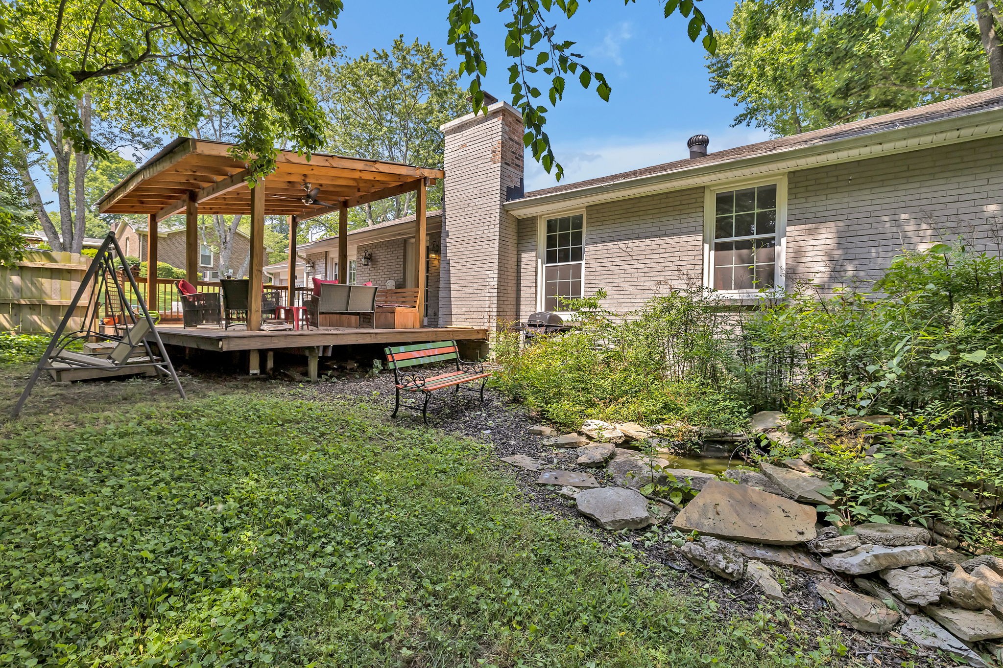 402 Springview Drive Franklin, TN 37064 - Photo 34 of 42 a backyard of a house with yard barbeque oven and outdoor seating
