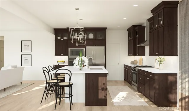a view of a a dining room with furniture window and outside view