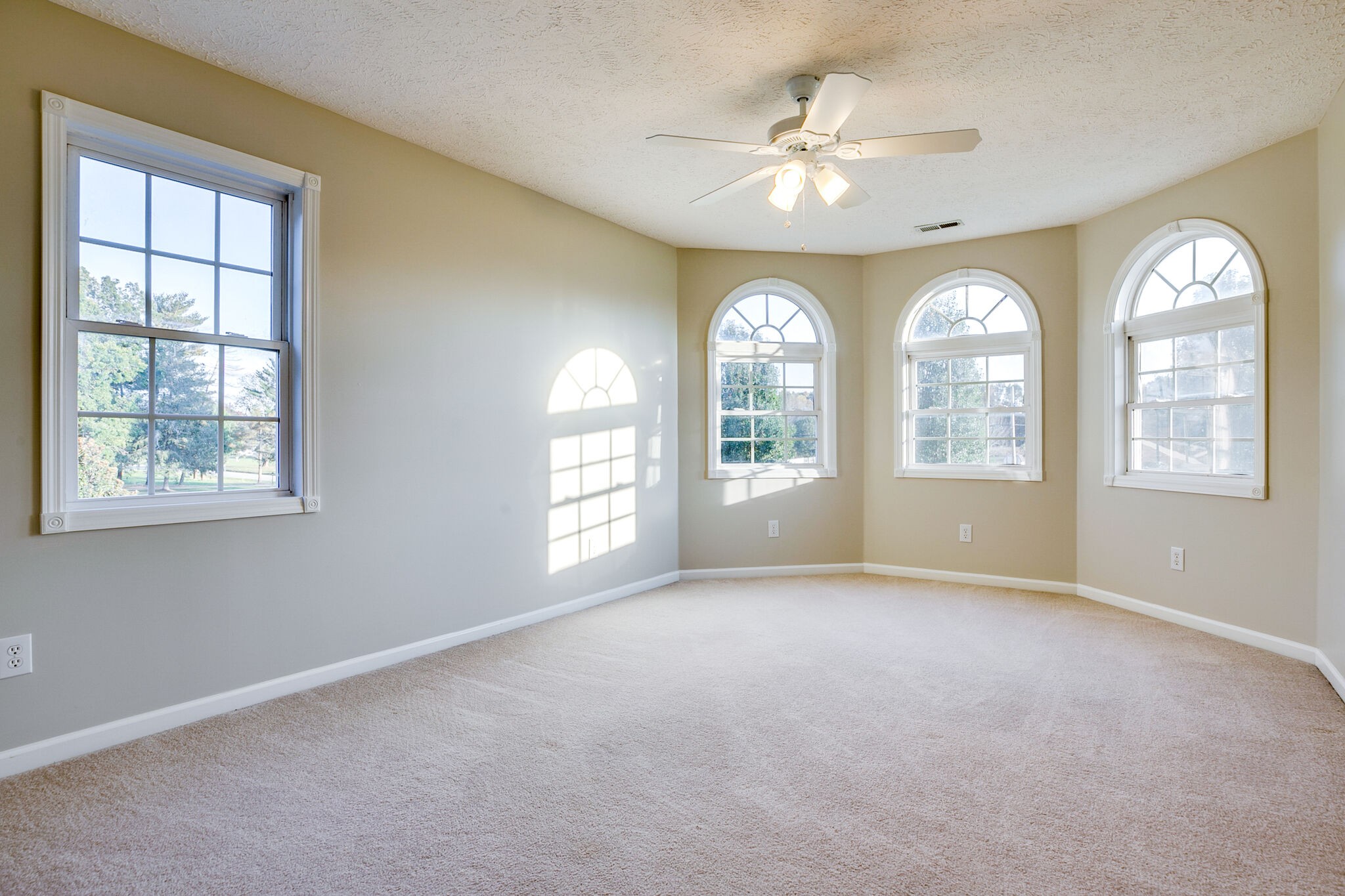 163 Harper Road Manchester, TN 37355 - Photo 33 of 43 an empty room with chandelier fan and windows