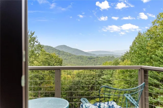 a view of a city from a balcony