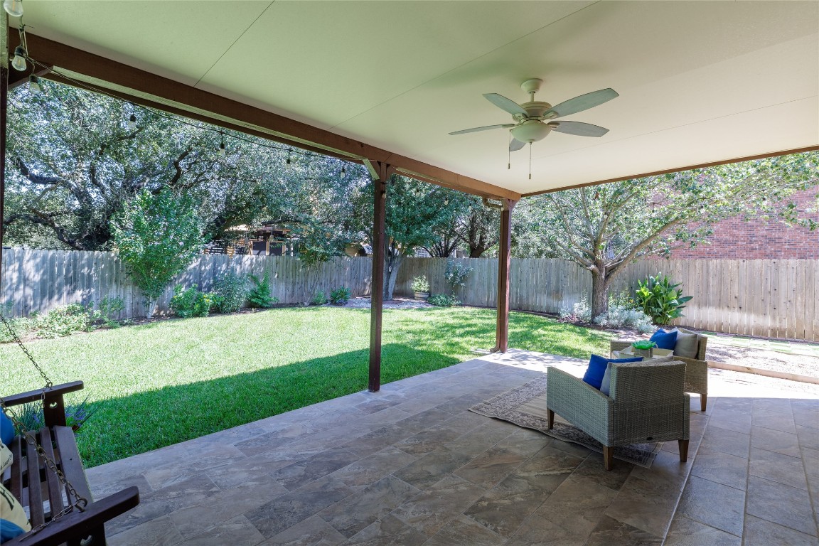 205 Ridge Run Court Georgetown, TX 78628 - Photo 36 of 40 a garden view with a seating space