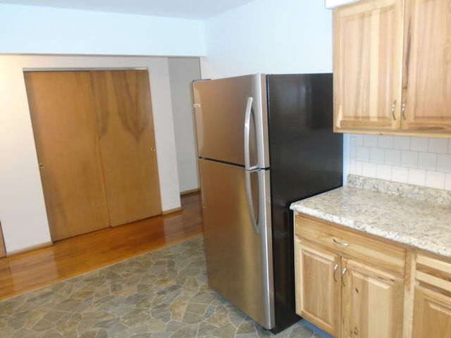 208 Gary Street Rochelle, IL 61068 - Photo 8 of 18 a kitchen with stainless steel appliances granite countertop a refrigerator and a sink