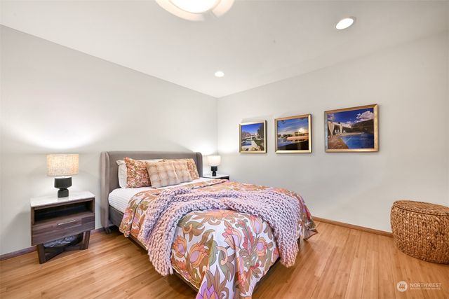 a bed room with a bed and a couch