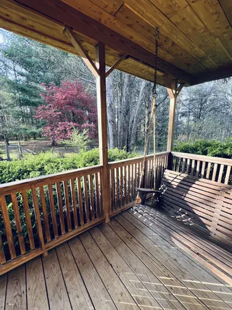 a view of wooden deck