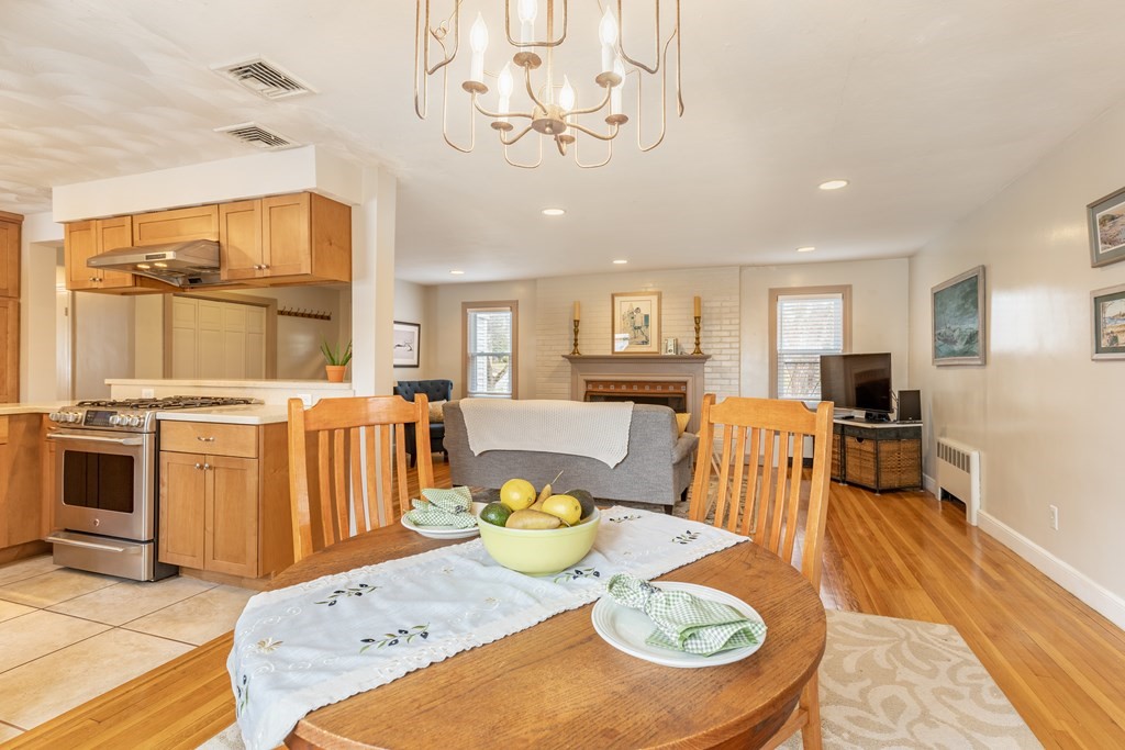 107 Oliver Road Waban, MA 02468 - Photo 14 of 32 a living room with furniture and view of kitchen