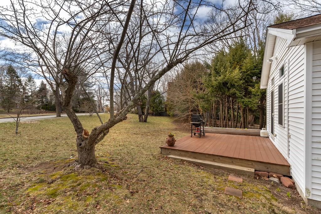 107 Oliver Road Waban, MA 02468 - Photo 23 of 32 a backyard of a house with table and chairs