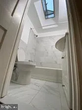 a bathroom with a bathtub
