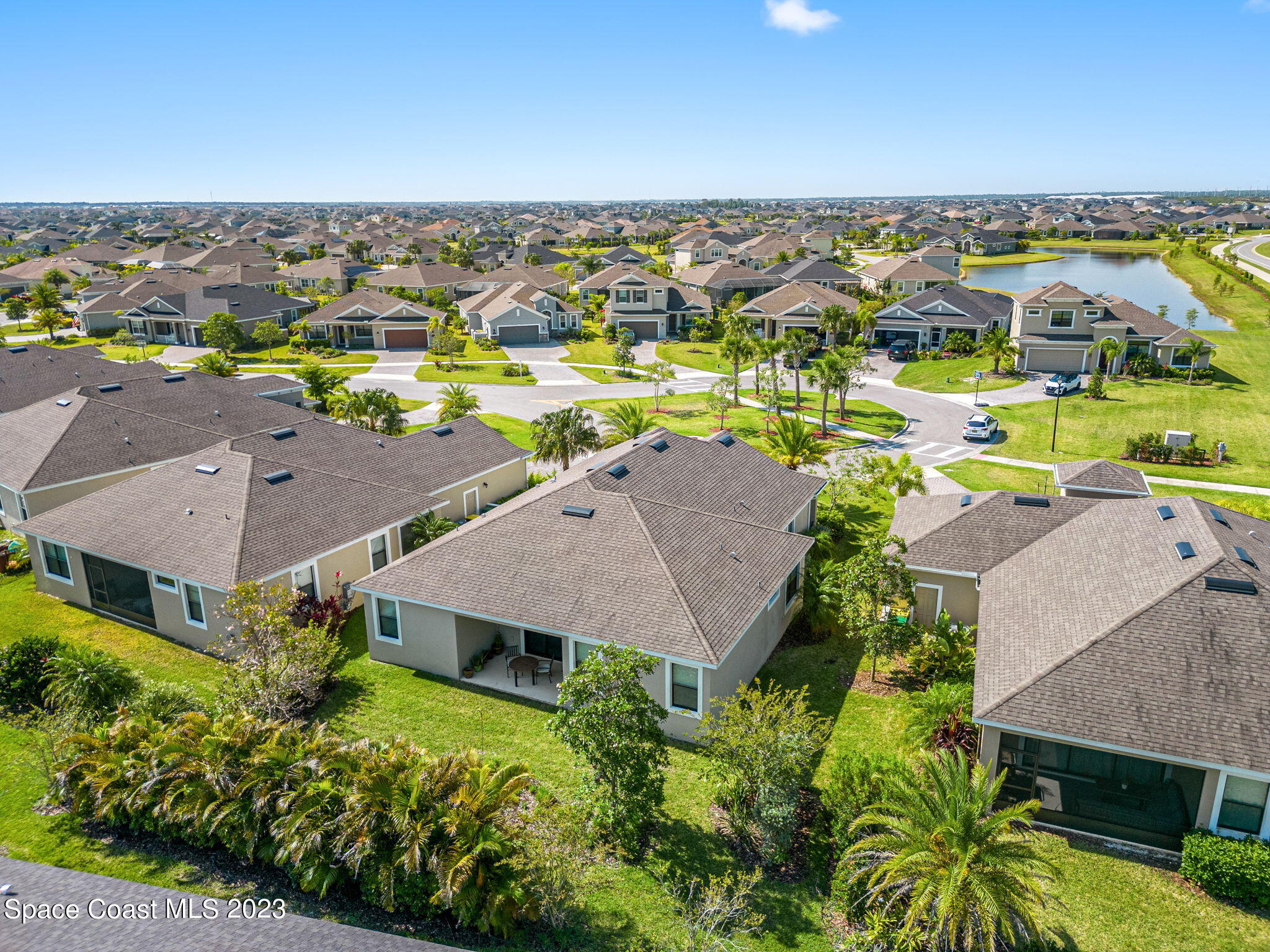 3640 Stabane Place Melbourne, FL 32940 - Photo 65 of 85 an aerial view of residential houses with outdoor space