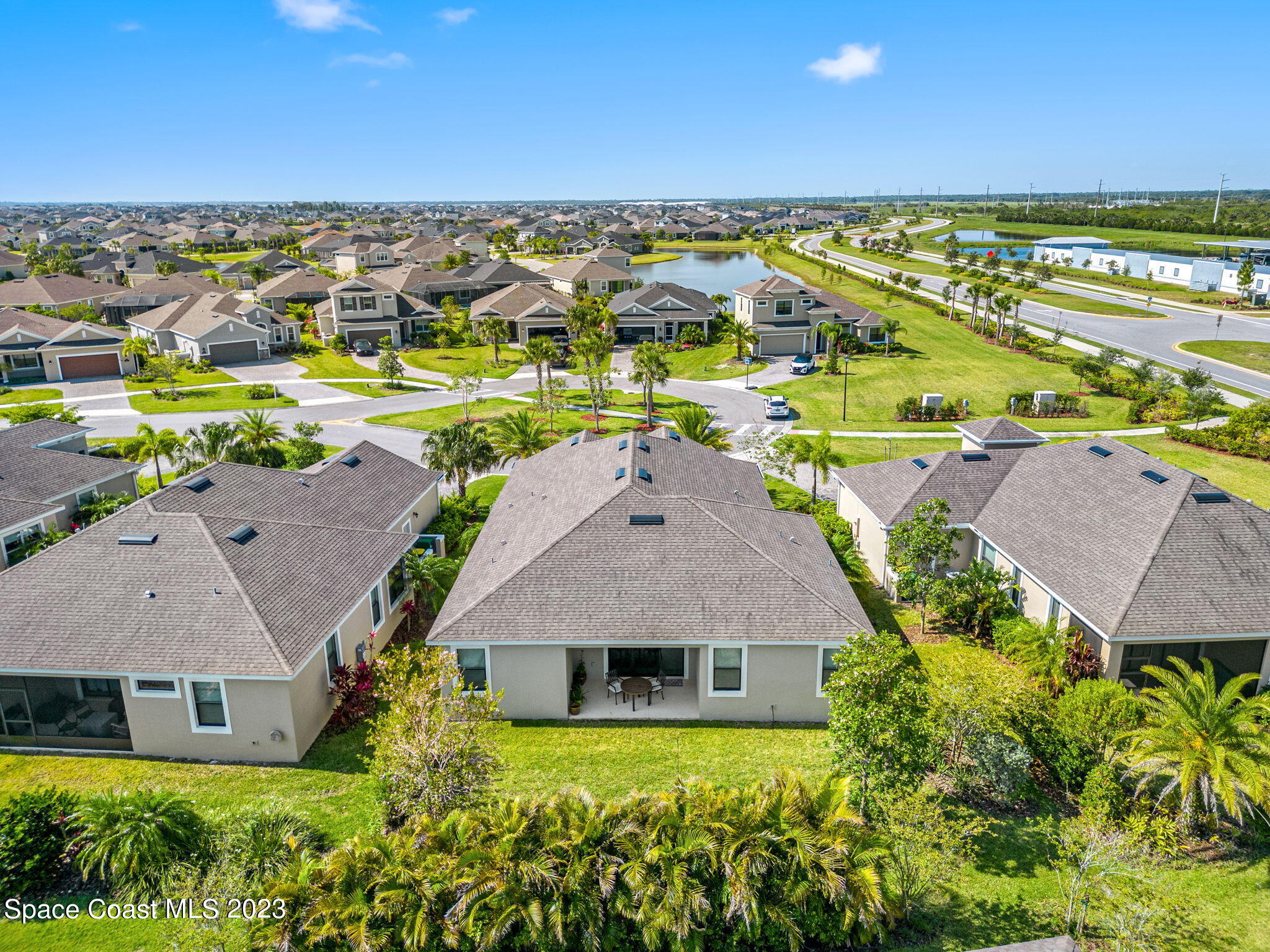 3640 Stabane Place Melbourne, FL 32940 - Photo 67 of 85 an aerial view of a house with a garden