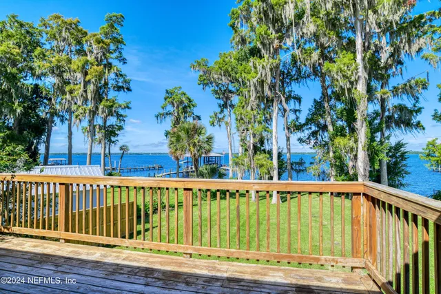 a view of a roof with wooden floor