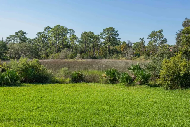 a view of a house with a big yard and large trees