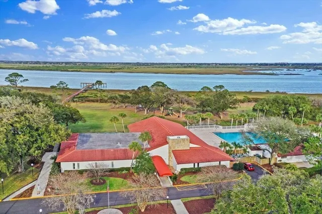 a view of a lake with a city