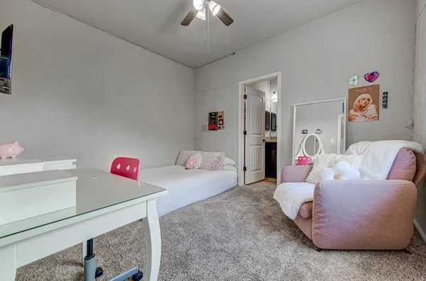 a living room with furniture