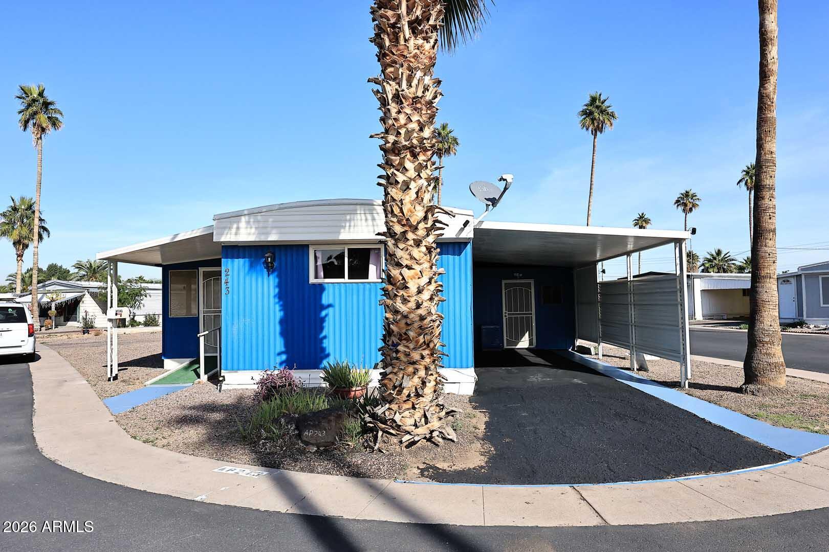 a front view of a house