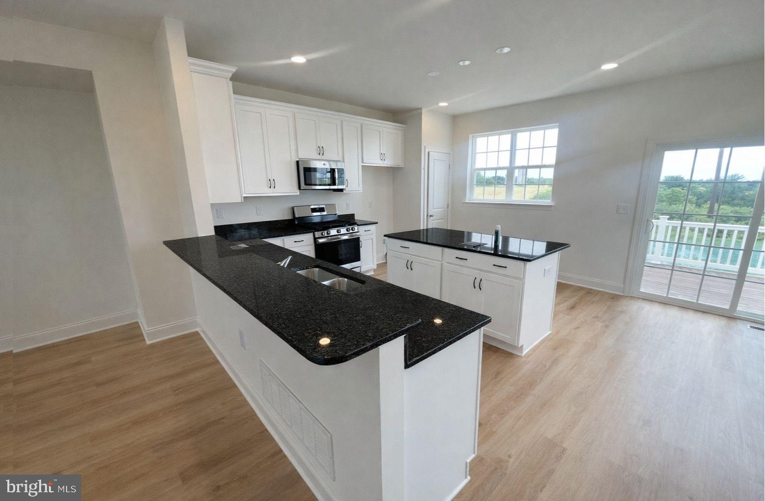 442 Rederick Lane Middletown, DE 19709 - Photo 4 of 16 a kitchen with stainless steel appliances granite countertop a sink a stove a refrigerator and white cabinets with wooden floor