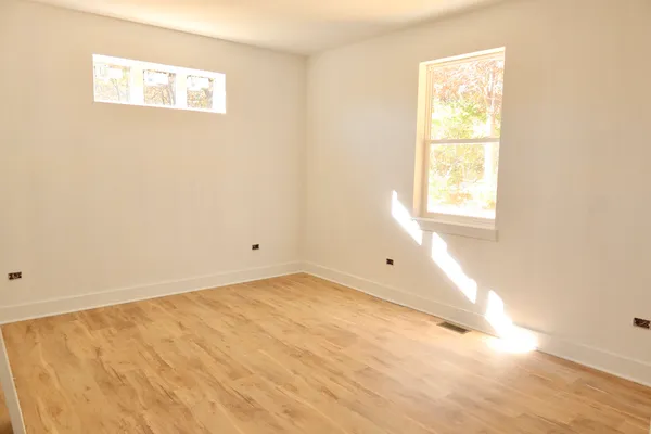 an empty room with a window