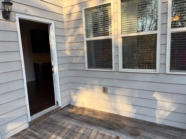 a view of wooden deck