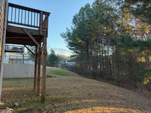 a backyard of a house