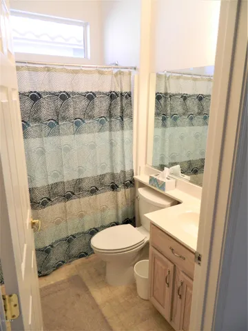 a view of a couch in a room