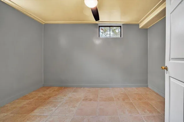 a view of a garden with an outdoor space