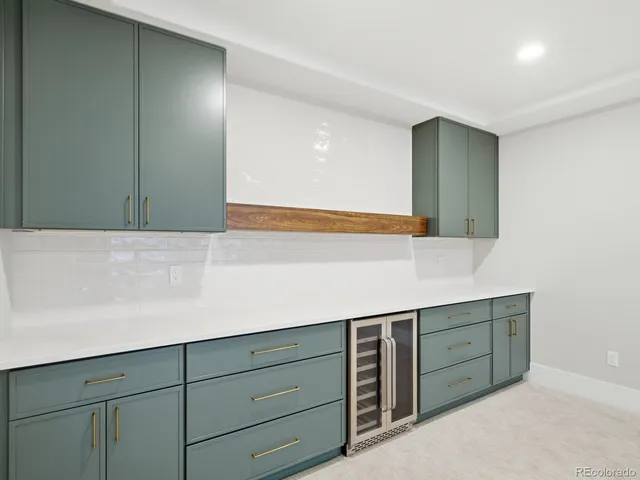a room with cabinets