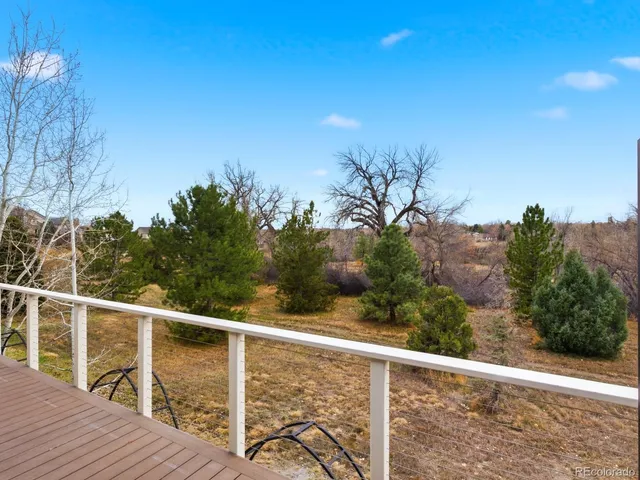 a view of a balcony with an outdoor space