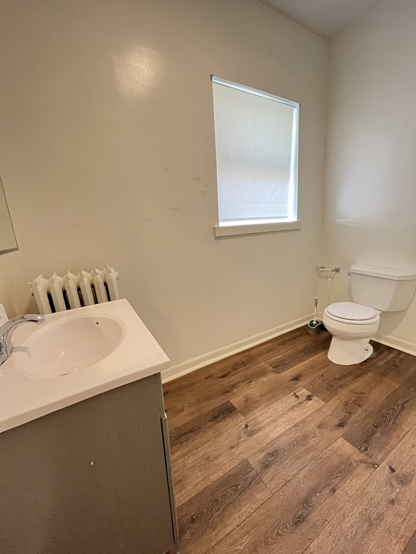 307 Herkimer Street, Unit 2R Joliet, IL 60432 - Photo 12 of 17 a bathroom with a sink toilet and vanity