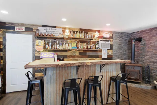 a dining table with chairs and a table