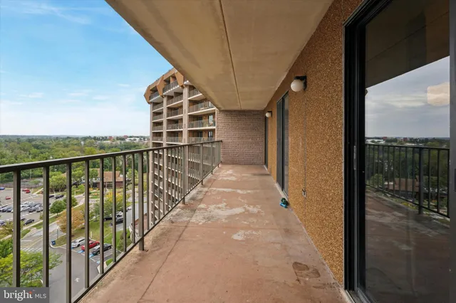 a view of balcony with staircase