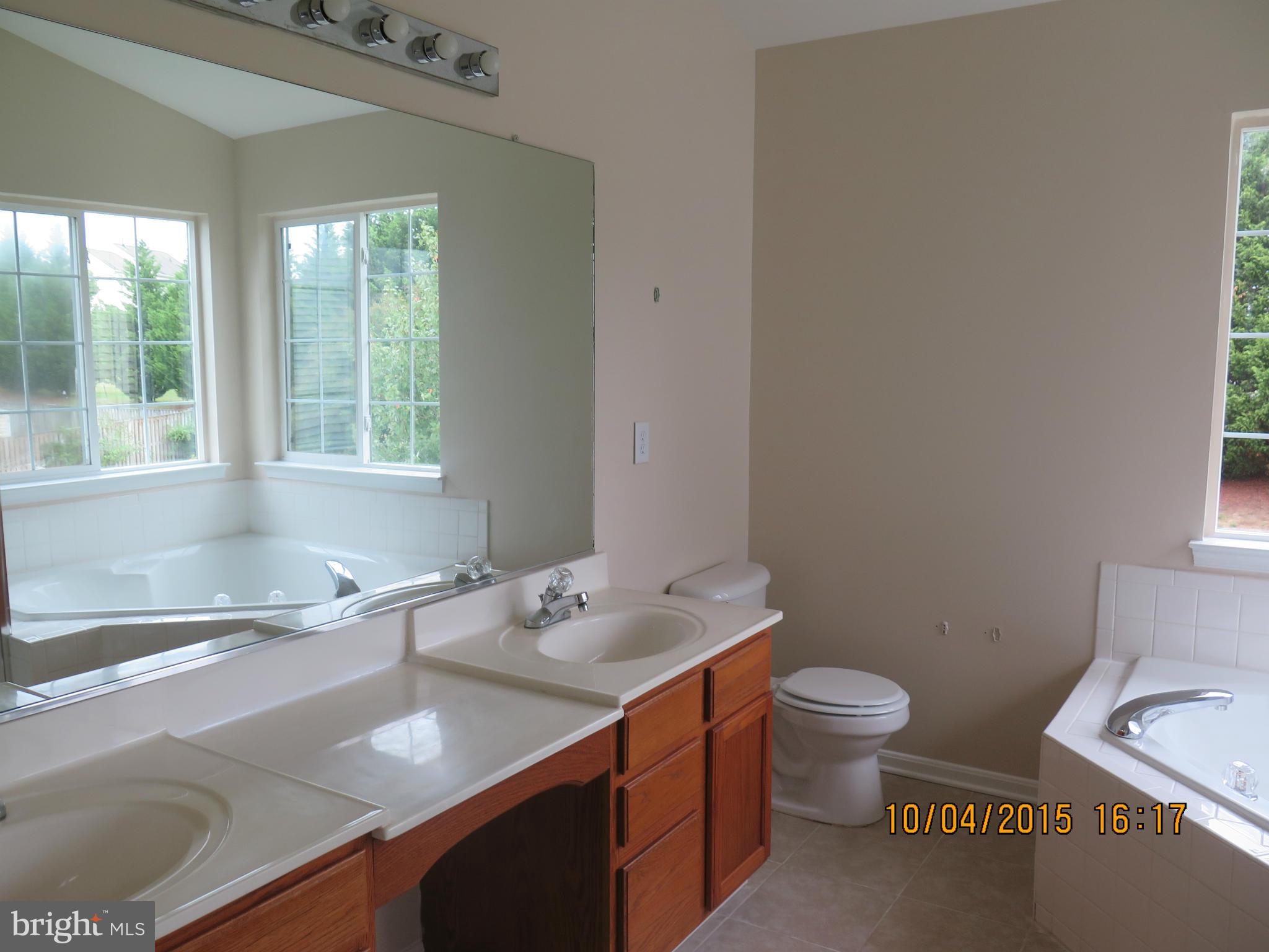 8506 Topaz Court Clinton, MD 20735 - Photo 22 of 30 a bathroom with a granite countertop sink and a large mirror
